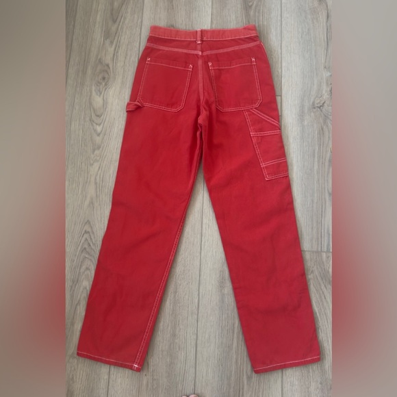 BDG Bold Red Denim Pants - Picture 6 of 9